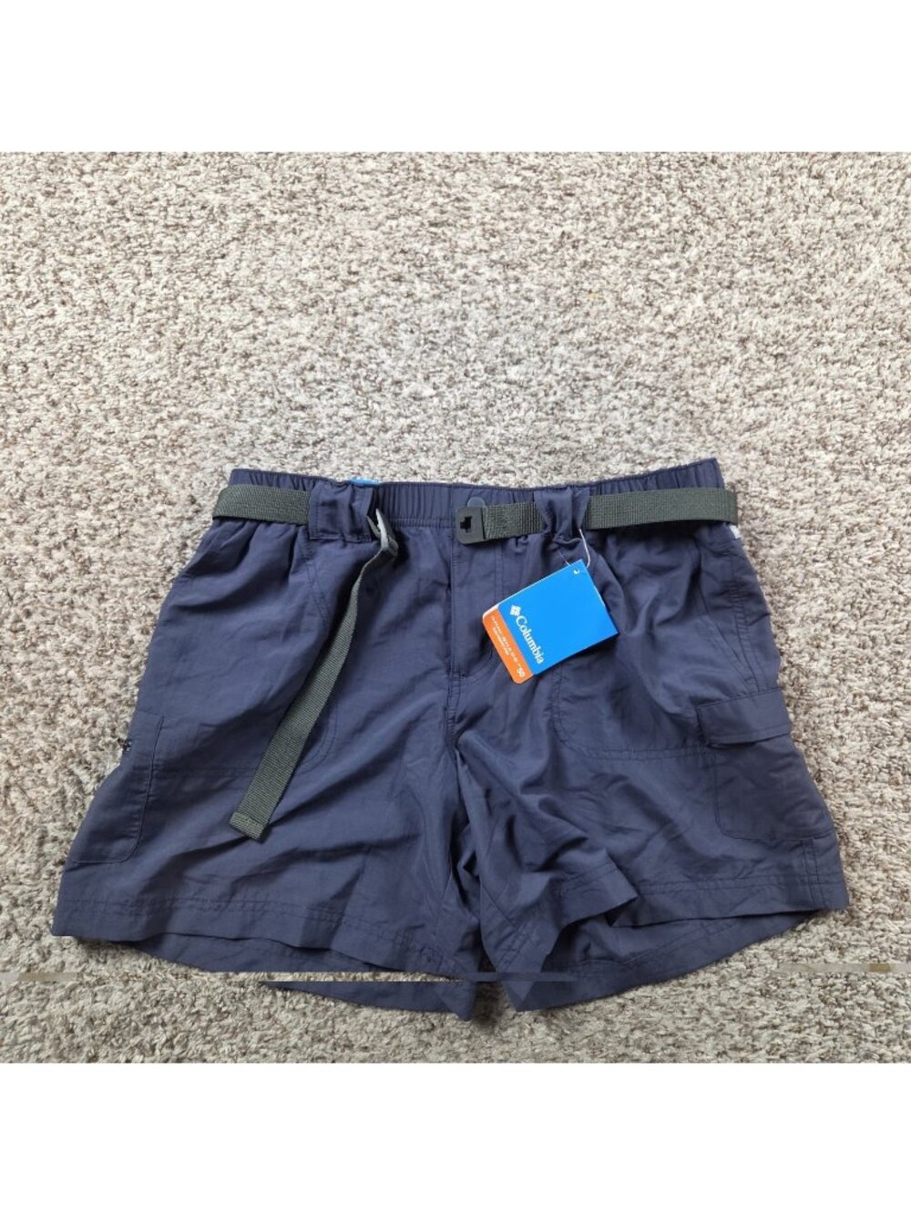 Columbia Sandy River Cargo Hiking Shorts Womens Medium Blue Pockets AL4572 Tags